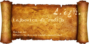 Lejbovics Özséb névjegykártya